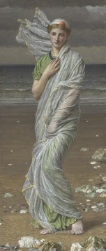  female Oil Painting - Seashells female figures Albert Joseph Moore